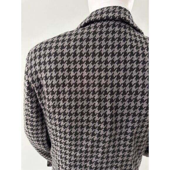 Worthington Petite Grey Houndstooth Cropped Peacoat Tweed Jacket Coat size PM - Picture 8 of 9